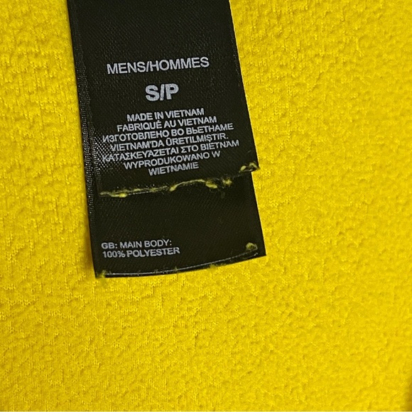 The North Face Fleece Quarter Zip Pullover Size Small Men’s Yellow Black Logo - Picture 4 of 7
